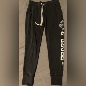 PINK Victoria's Secret Black Joggers with White Accents